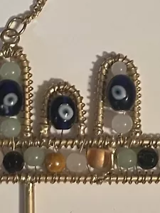 Earthbound Key Holder Hooks Wall Hanger With Evil Eye Beads And More - Picture 1 of 13