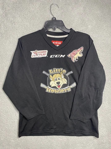 CCM Coyotes Shirt Youth L/XL Black Arizona NHL Long Sleeve Cover