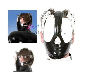 Sexy men's women's Latex Hood rubber Mask cosplay - Picture 1 of 4