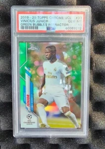 2019 Topps Chrome UCL Vinicius Jr Green Bubbles Refractor Pop 10!! - Picture 1 of 2