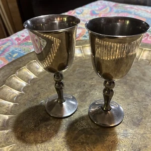 2 Towle Silver plate Wine/Water Goblet E.P.C.A Made In Spain - Picture 1 of 6