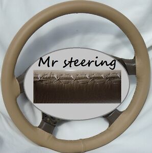 FOR MERCEDES S CLASS W220 98-05 REAL BEIGE ITALIAN LEATHER STEERING WHEEL COVER