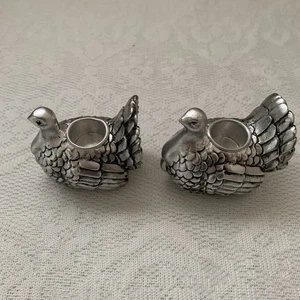 Turkey Taper Candle Stick Holder Silver/Black Color - Picture 1 of 3