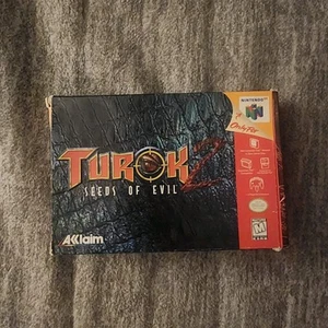 Turok 2 Seeds of Evil Nintendo 64 N64 Authentic 100% Complete In Box CIB Poster - Picture 1 of 3