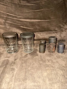 American Quality Snuff Tin And Glass Lot 7 Pieces - Picture 1 of 14