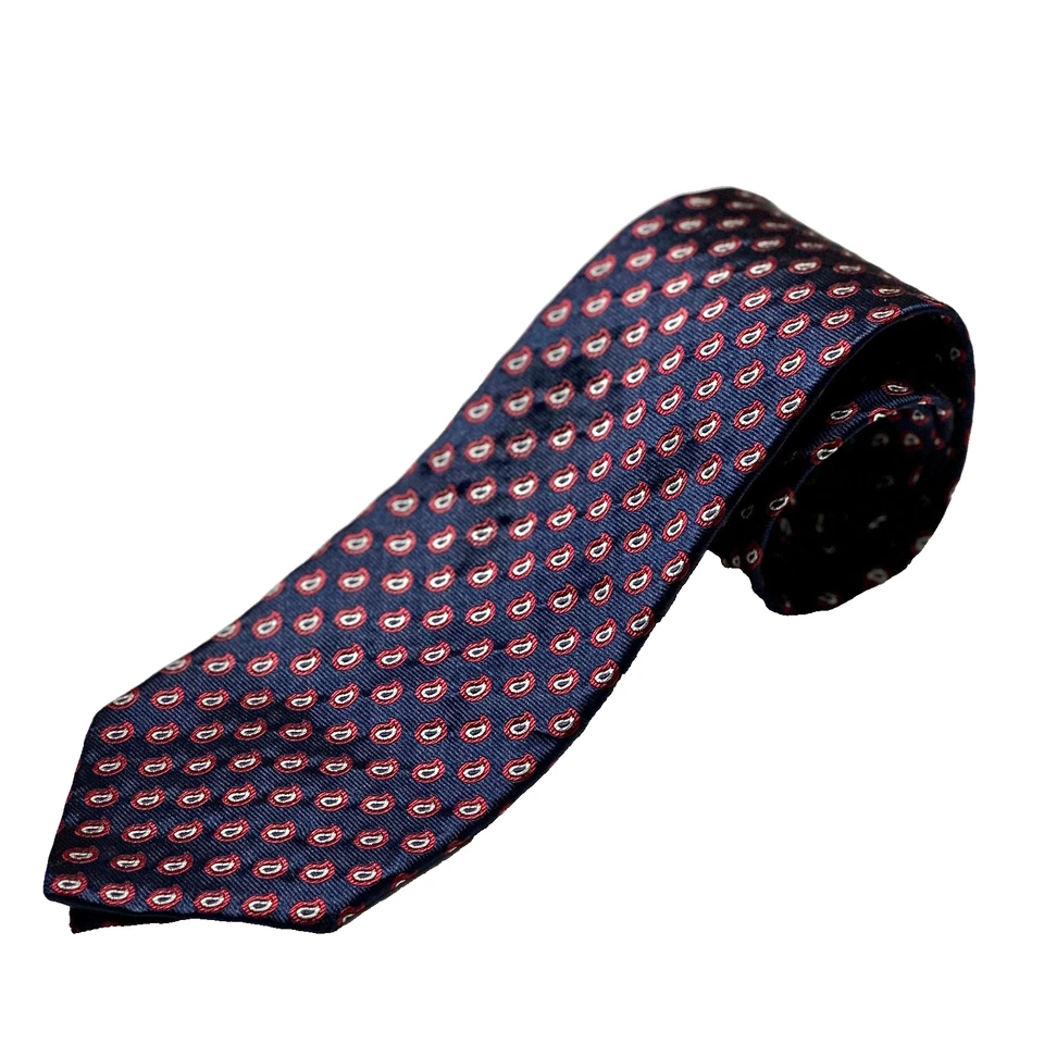 Corbata Brooks Brothers 346 seda azul marino 3,5 x 60 cachemira Repp Foto 1 de 4