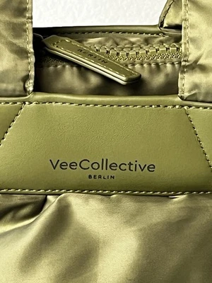 Mini Bolso de Mano Vee Collective Caba Verde Oliva con Forro Naranja Chaqueta Bomber Foto 1 de 4