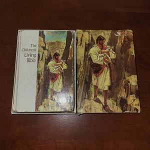 The Children's Living Bible Paraphrased 1973 Hardcover with Box Vintage God - Foto 1 di 8