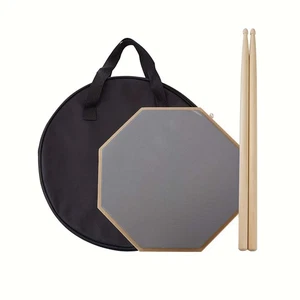 12 pollici Drum Mute Practice Pad 2 bacchette incluse per batteristi principianti USA - Foto 1 di 7