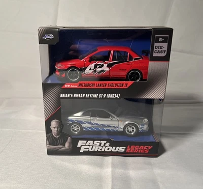 Jada Fast & Furious Legacy 2-Pack 1:32 Evo IX & Brian’s Nissan Skyline GT-R - Image 1 of 4