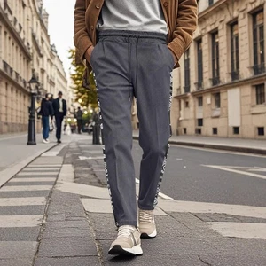 Pantalones informales ajustados para hombre Pantalones deportivos lisos para correr Pantalones informales de alta comodidad - Imagen 1 de 12