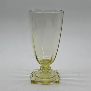 Heisey Carcassone Sahara Gelb Fuß Optik Becher Glas 5 3/8" 8oz Vintage - Bild 1 von 8