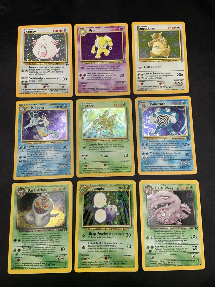 Vintage Holo Rare Pokemon Card Lot WOTC Era Only - Base Set 2, Fossil, Jungle - Image 1 of 4