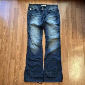 Jeans svasati Y2K Glam ricamati sbiaditi | taglia 11 - Foto 1 di 7