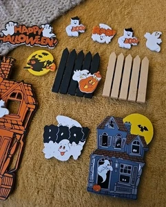 Holz Halloween Spukhaus Bastelset Geister Hexe 8" *lesen* - Bild 1 von 21