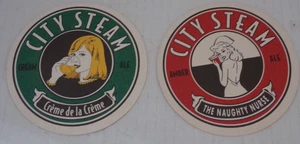 City Steam Brewery Ale Coasters (2)–Hartford, CT–Rare Local Brewpub Memorabilia - Picture 1 of 2