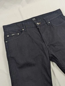 Hugo Boss Delaware Jeans Mens 34x3² Black Slim Fit Raw Denim Stretch Pants - Picture 1 of 9