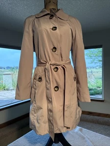 Womens Beige London Fog Trench Coat Size M - Picture 1 of 9