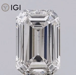 Lab Grown IGI Certified CVD DIAMOND 2PCS 2.20 TCW EMERALD F Color SI1 Reinheit - Bild 1 von 9