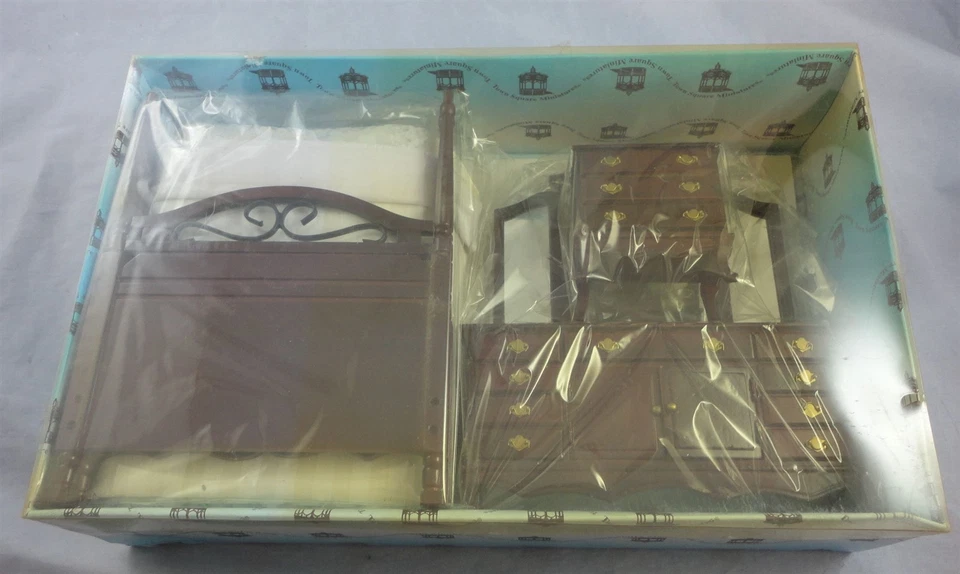 Juego de dormitorio Town Square Miniatures 1:12 4 póster caoba T3482 para casas de muñecas Foto 1 de 1