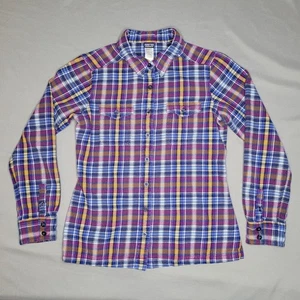 Patagonia Hemd Damen 4 lila blau Fjord Flanell kariert Bio Baumwolle 53915 - Bild 1 von 15