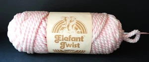 Vintage Elefant Twist Garn rosa und weiß 50 Yards 7 mm für Makramee Basteln 1976 - Bild 1 von 12