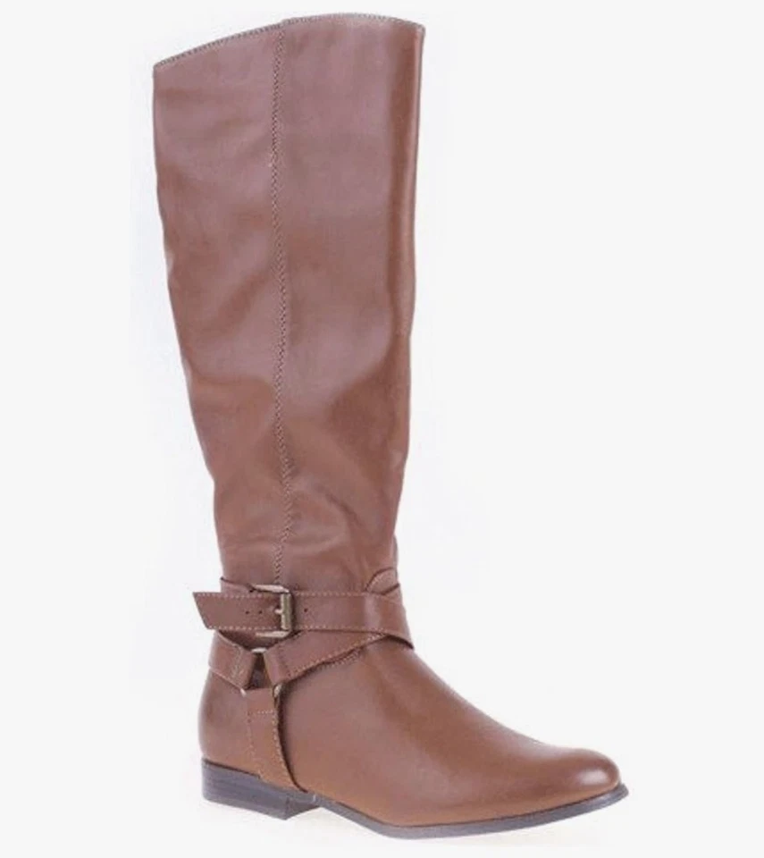 Bota alta para mujer MIA Kylee hebilla con cremallera lateral talla 6M tostada 1292-TAN-6 Foto 1 de 1