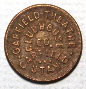 Garfield Utah Garfield Theatre Club House Bueno para 5c Comercio Latón 21mm Ficha - Imagen 1 de 2