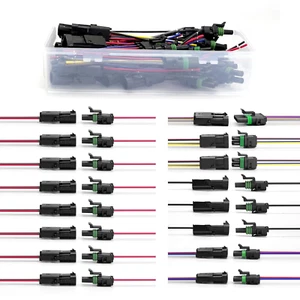 16 Kits 1 2 3 4 6 Pin Weather Pack Connectors Kit with 16AWG Wire, 1 2 3 4 6 Wir - Picture 1 of 12