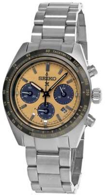 Seiko Prospex Speedtimer Solar Chronograph 39mm Yellow Dial Men's Watch SSC817 Foto 1 de 4