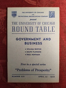 CHICAGO ROUND TABLE April 23 1950 William Benton Ralph Flanders Paul Hoffman - Imagen 1 de 1