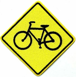Biking Share the Road Schild Aufnäher [Fahrrad] Radfahren Bike Patches 4" Zoll  - Bild 1 von 1