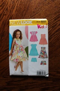 Vestido y pantalones cortos New Look 6884 patrón de costura FÁCIL para niñas talla 3-8 UC - Imagen 1 de 3