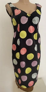 MOSCHINO Cheap&Chic Kleid IT46-L Schwarze Baumwolle Big Dots Circles... - Bild 1 von 12