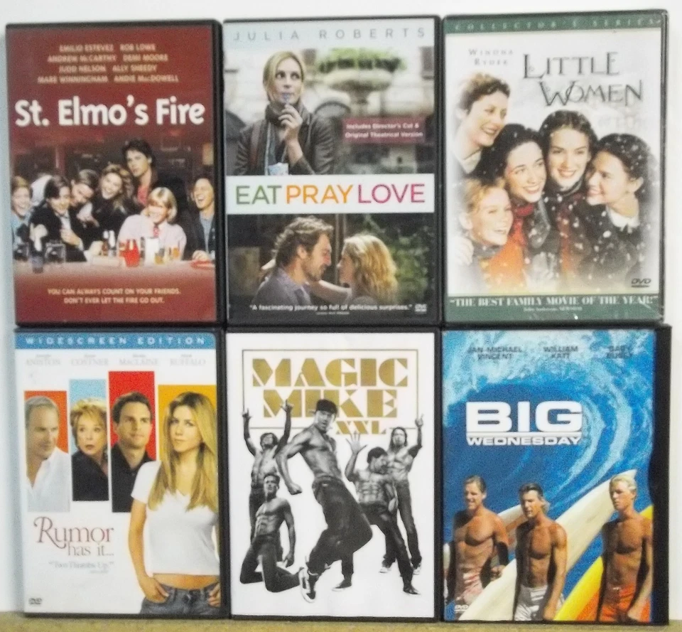 6 CHICK FLICK ROMANTIC DVD movies Lot #M732 FREE US S/H Estevez Lowe Moore  - Image 1 of 1