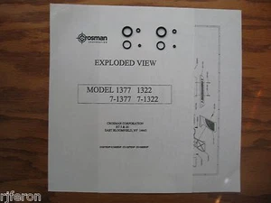 Crosman 1322 1377 - ZWEI Dichtungssätze - Ventil- & Verschlussschraubendichtungen - Explosionsdarstellung - Bild 1 von 2