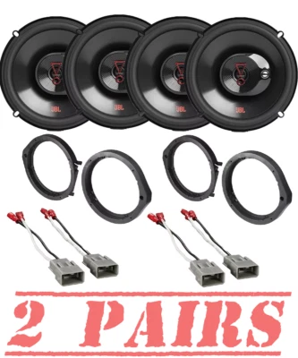 JBL Stage3637F 3-Way 6.5" Front & Rear Car Speakers for 2006-2021 Honda Civic