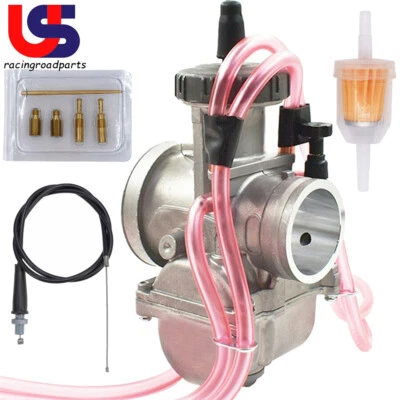Carburador PWK38 38mm + Cable Acelerador CR250 KX250 RM250 Para Honda Suzuki Yamaha Foto 1 de 4