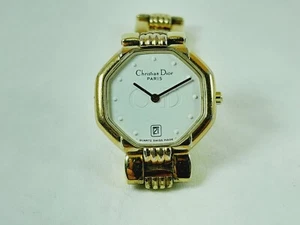 RELOJ CHRISTIAN DIOR VINTAGE 48.153 CHAPADO EN ORO CUARTEZ para mujer - Imagen 1 de 13