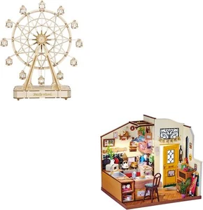 3D Wooden Puzzle for Adults DIY Miniature Dollhouse Kits Homey Kitchen Bundle - Picture 1 of 9