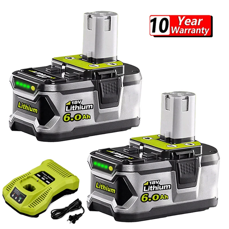 2X 4.0AH/6AH For RYOBI P108 18V Plus High Capacity Battery Lithium-Ion charger