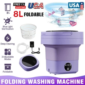 8L Portable Washing Machine Mini Washer Foldable Washer and Spin Dryer Small US - Picture 1 of 14