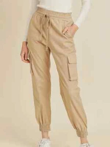 PAPER CRANE KHAKI DRAWSTRING WAIST JOGGER PANTS SIZE MEDIUM WINTER 2023 - Picture 1 of 7