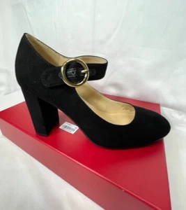 LIZ CLAIBORNE Women's Shoes 6.5M Black Suede, Ankle Strap, High heels, Round Toe - Picture 1 of 12