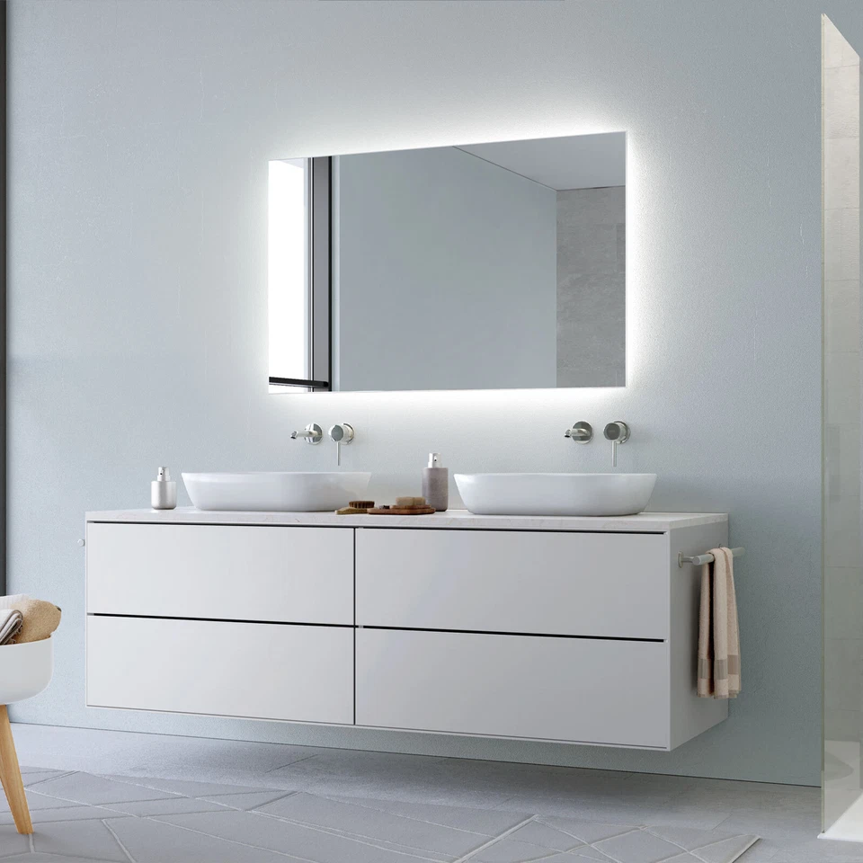 Espejo Rectangular con led Sin Marco, Espejo Contemporáneo, Espejo pared de baño - Imagen 1 de 4