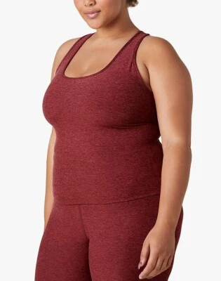 NWT Beyond Yoga Step Up Spacedye Racerback Tank Top Burgundy - Image 1 of 3