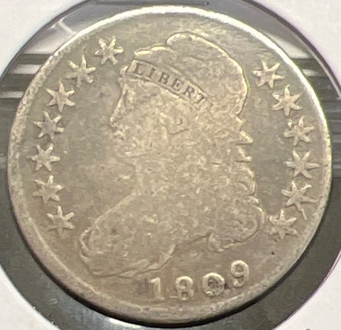 1809 CAPPED BUST SILVER HALF DOLLAR GRADES GOOD/VG ACTUAL COIN  #C13712 Cover