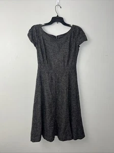 Zara Woman Wool Blend Tweed Dress Size Medium Tweed Cap Sleeve Midi Fit Flare - Picture 1 of 13