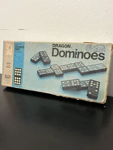 Vintage 1970 Milton Bradley Halsam Double Nine 9 Dragon Dominoes 4132 55 Bones - Picture 1 of 3