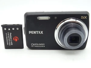 Pentax Optio M90 Digitalkamera -Schwarz - Defekt - Vom Händler- - Bild 1 von 7